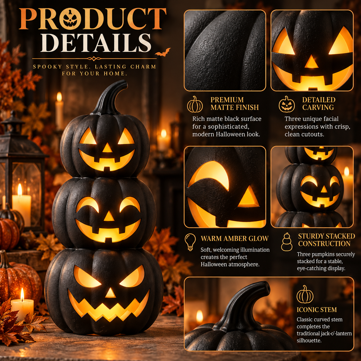 Light-up pumpkin decoration