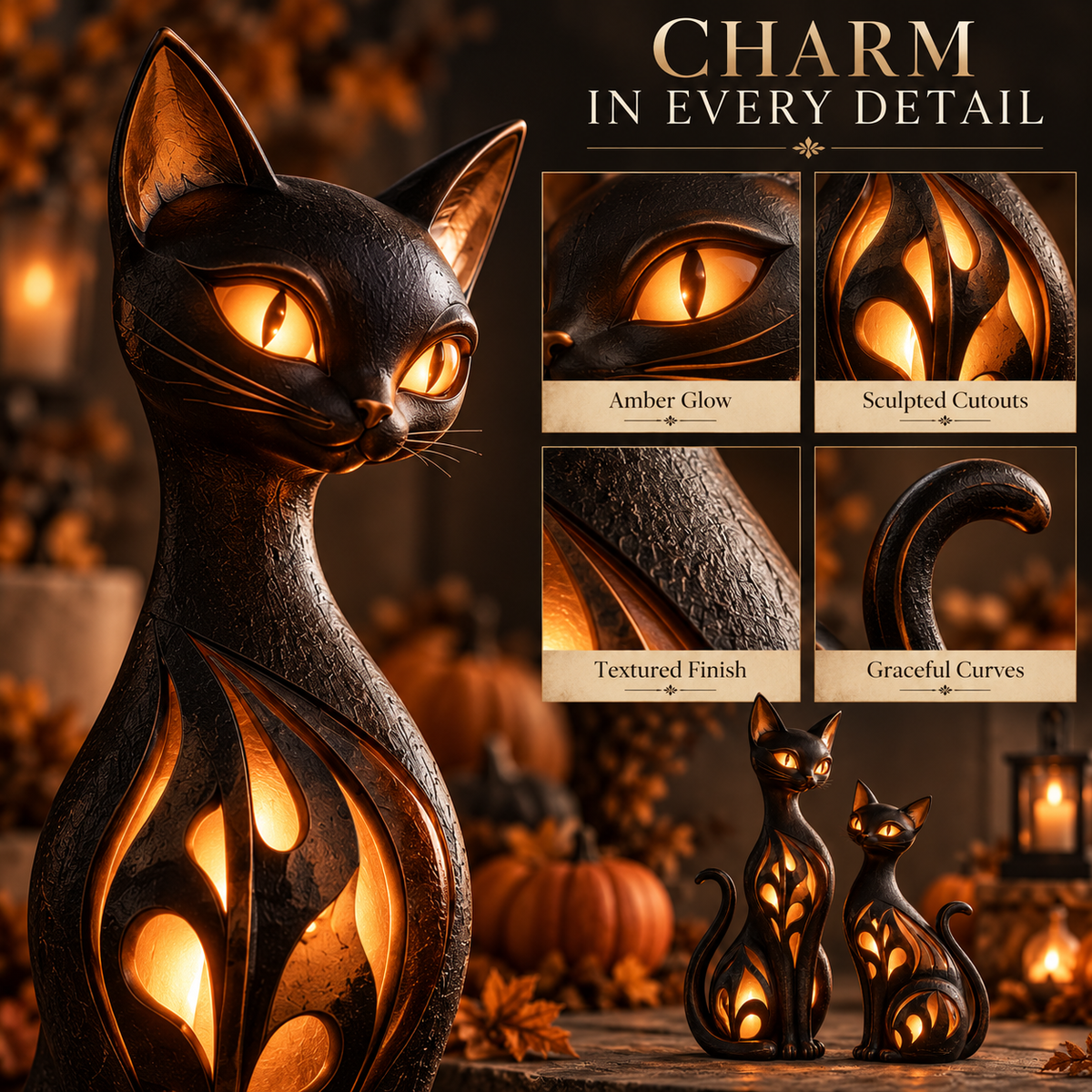 Midnight Cat Ornaments