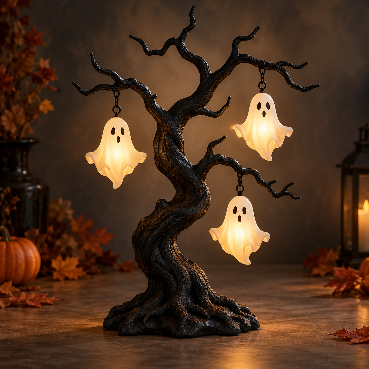 Glowing Ghost Tree Halloween Decor