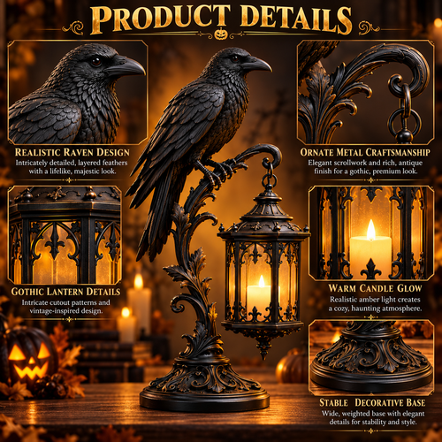 Gothic Raven Lantern