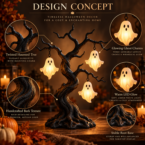 Glowing Ghost Tree Halloween Decor
