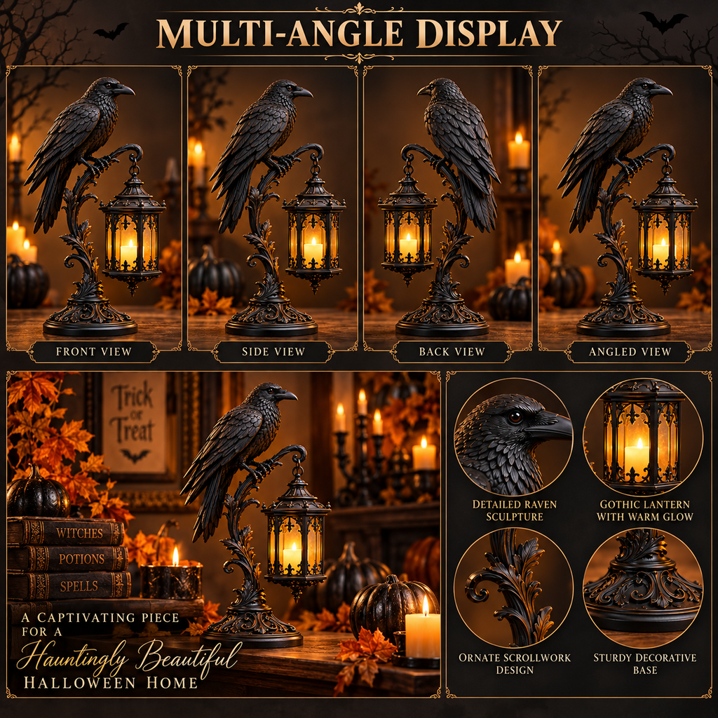 Gothic Raven Lantern