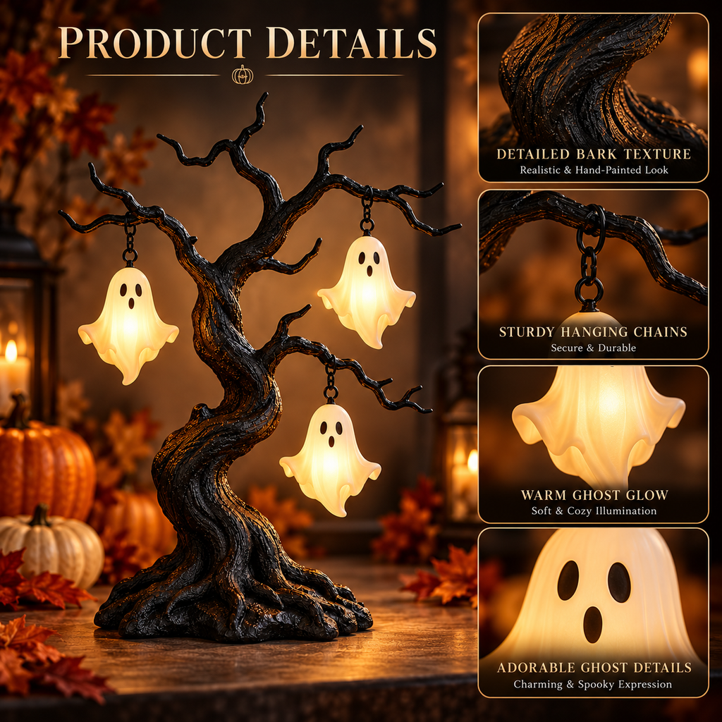 Glowing Ghost Tree Halloween Decor